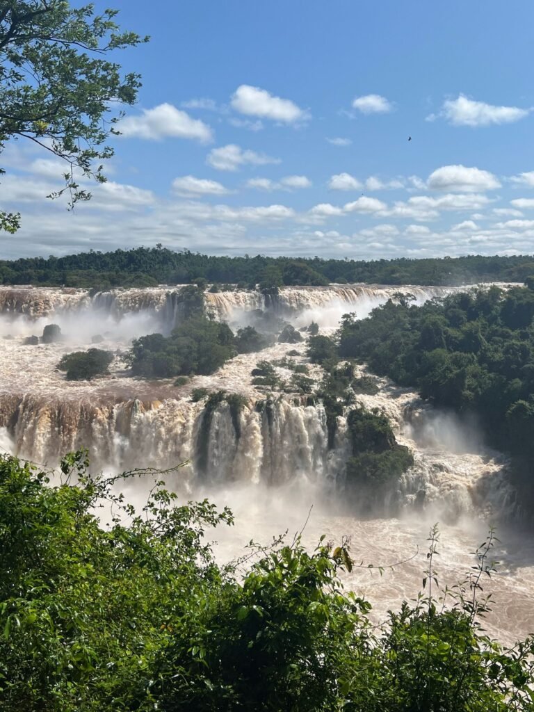 Panorama van de Iguazu-watervallen tussen het regenwoud