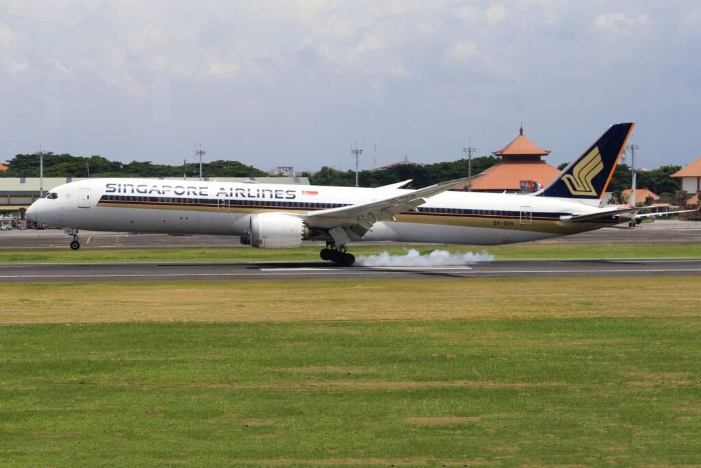 Vliegtuig op de luchthaven van Bali