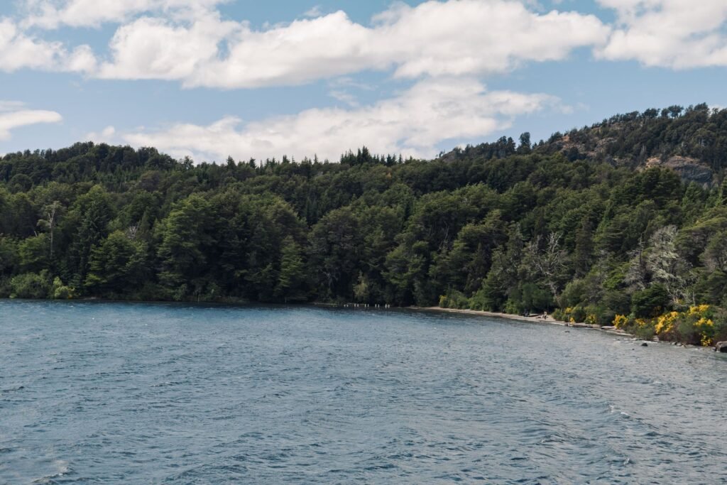 Uitzicht vanaf Cerro Campanario over meren en beboste schiereilanden bij Bariloche