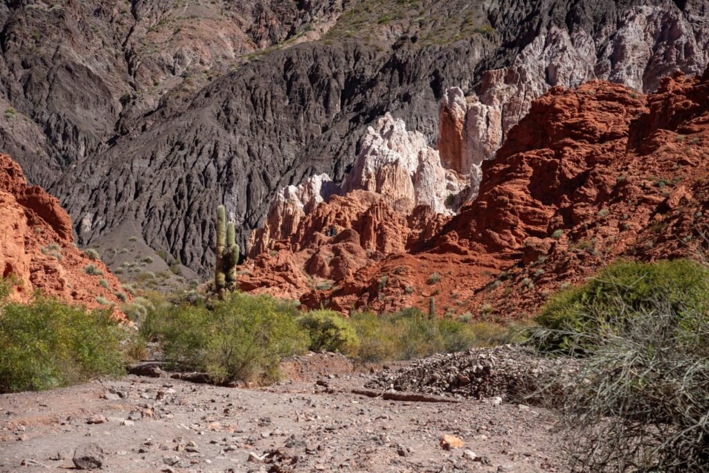 Rotsige, gekleurde bergwand in de provincie Jujuy