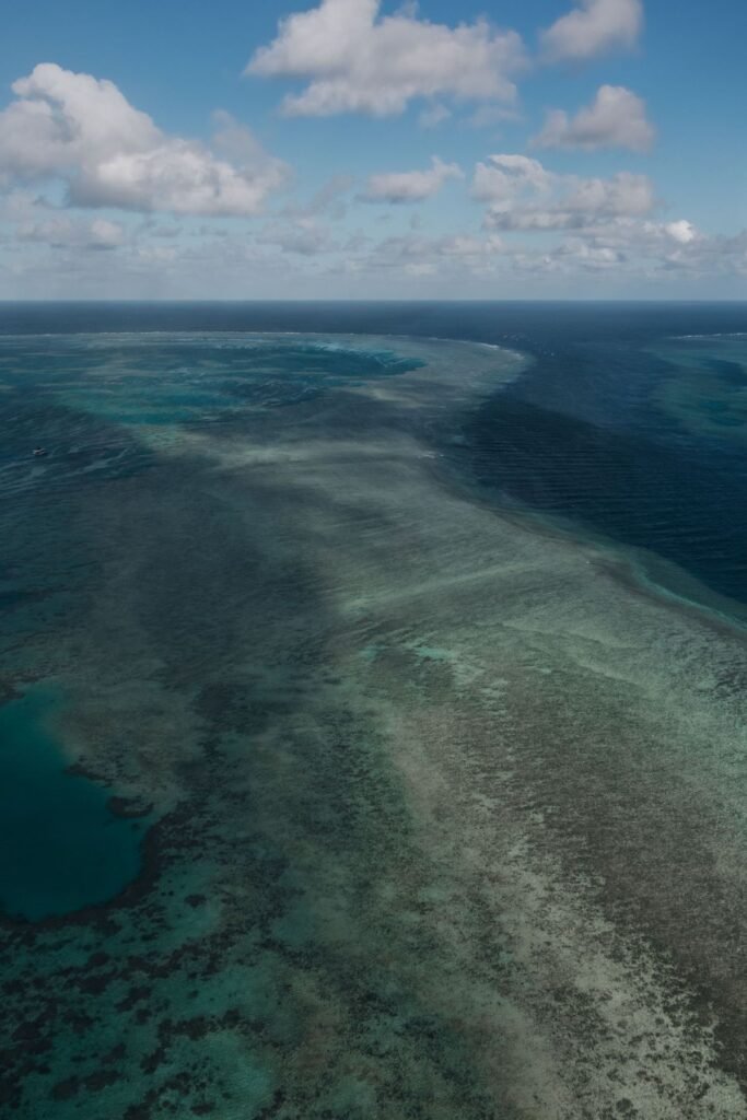 Het Great Barrier Reef vanuit de lucht