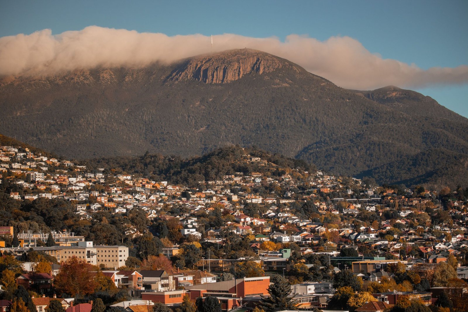 Hobart met de berg kunanyi