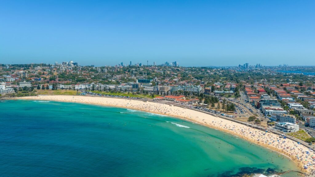 De baai van Bondi Beach