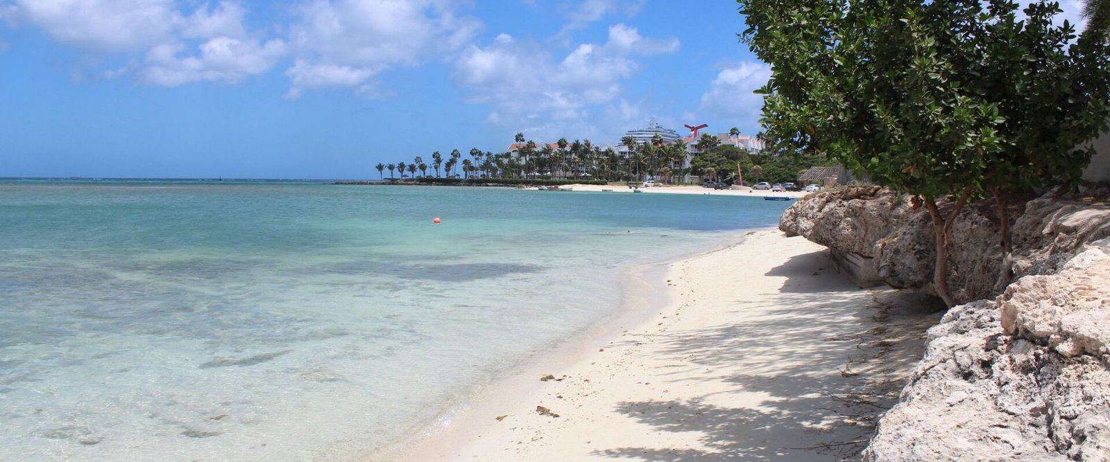 Tropisch strand met turquoise water op Aruba