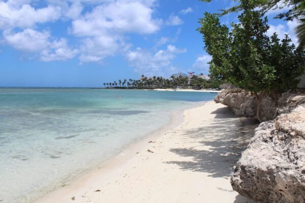 Tropisch strand met turquoise water op Aruba