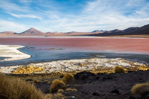 Laguna Colorada met roodgekleurd water