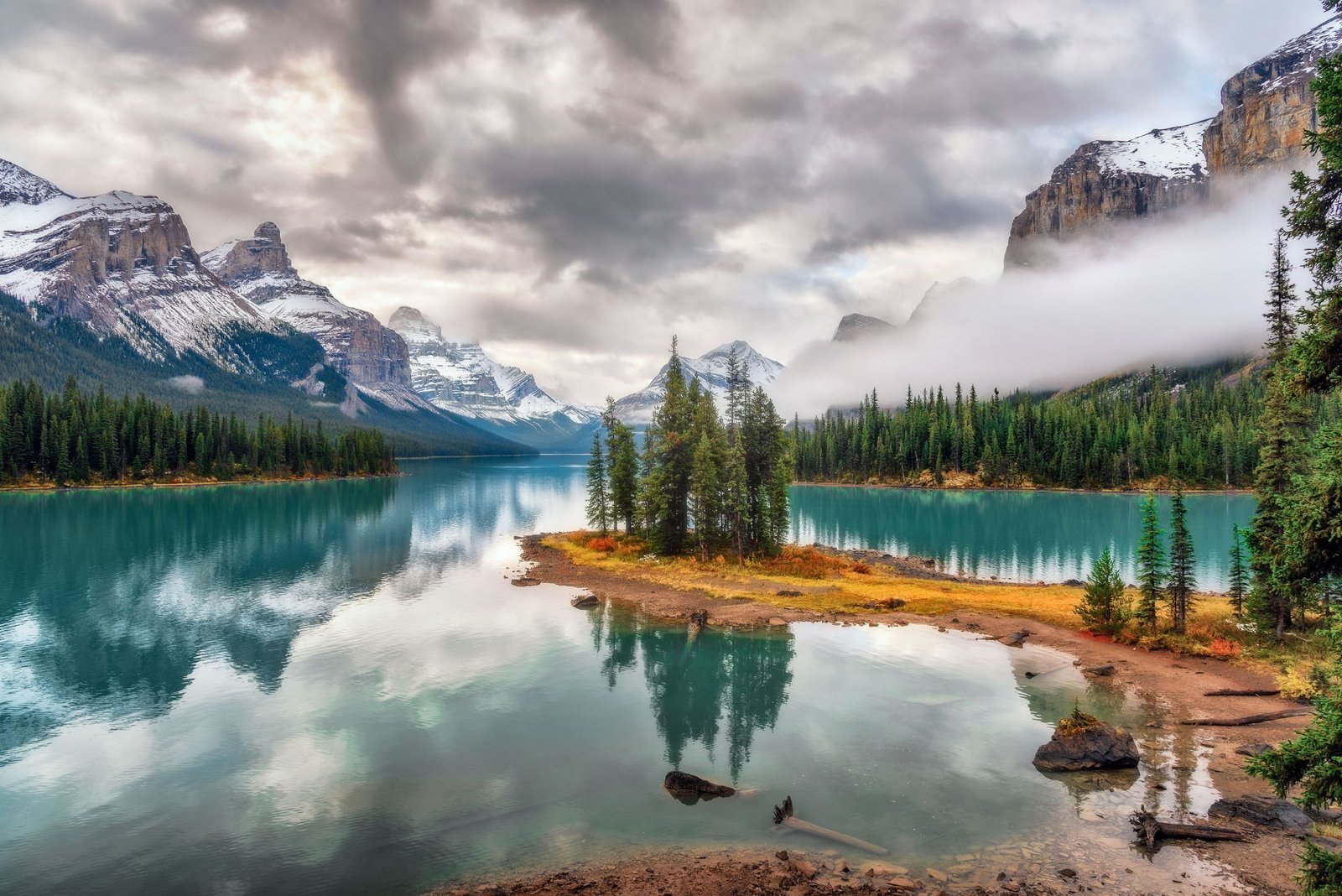 Spirit Island in Maligne Lake