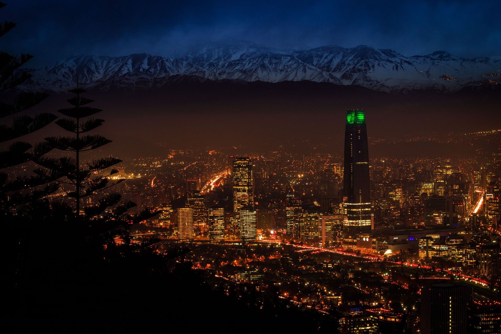 Santiago bij nacht
