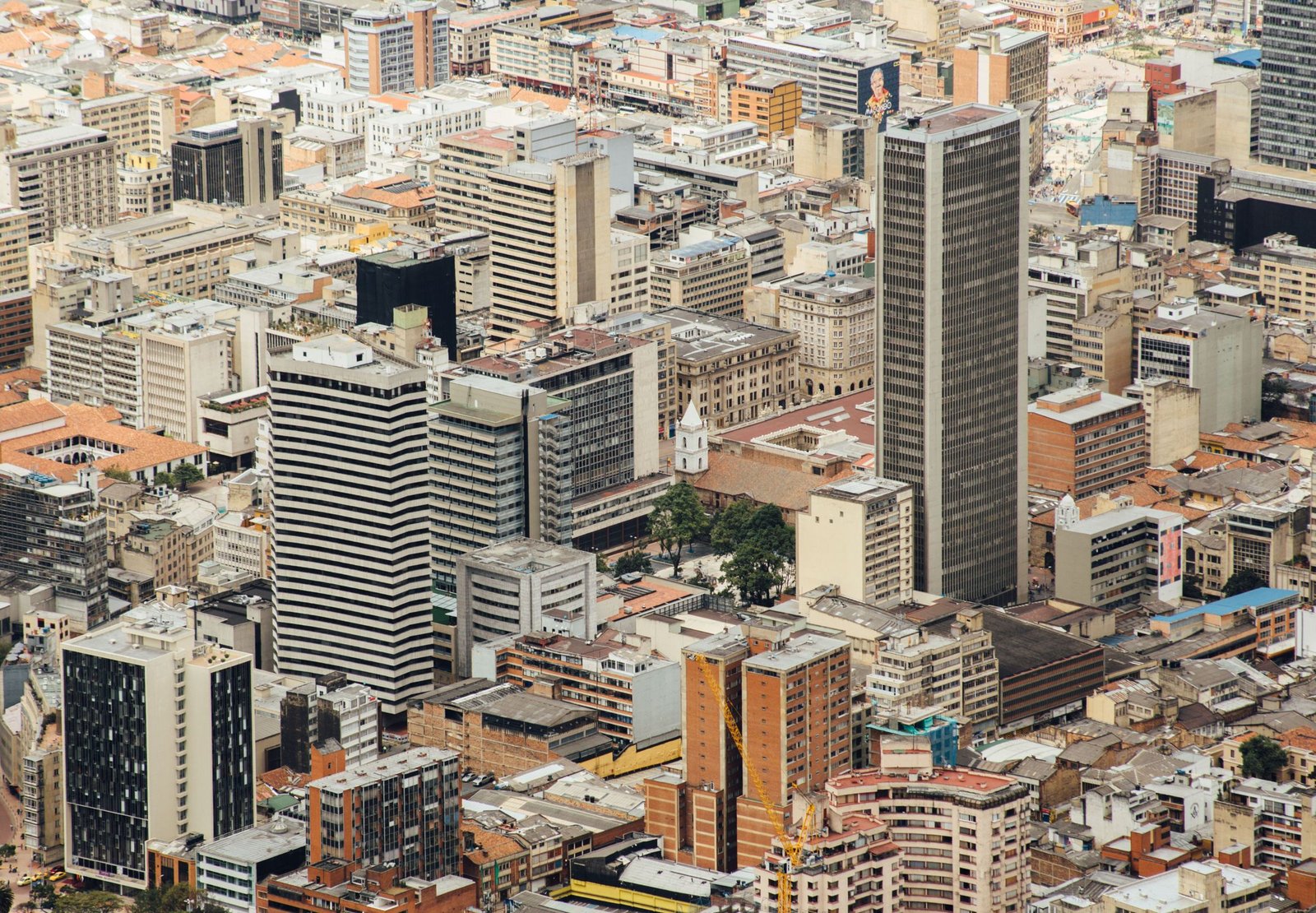 Luchtfoto van het centrum van Bogotá