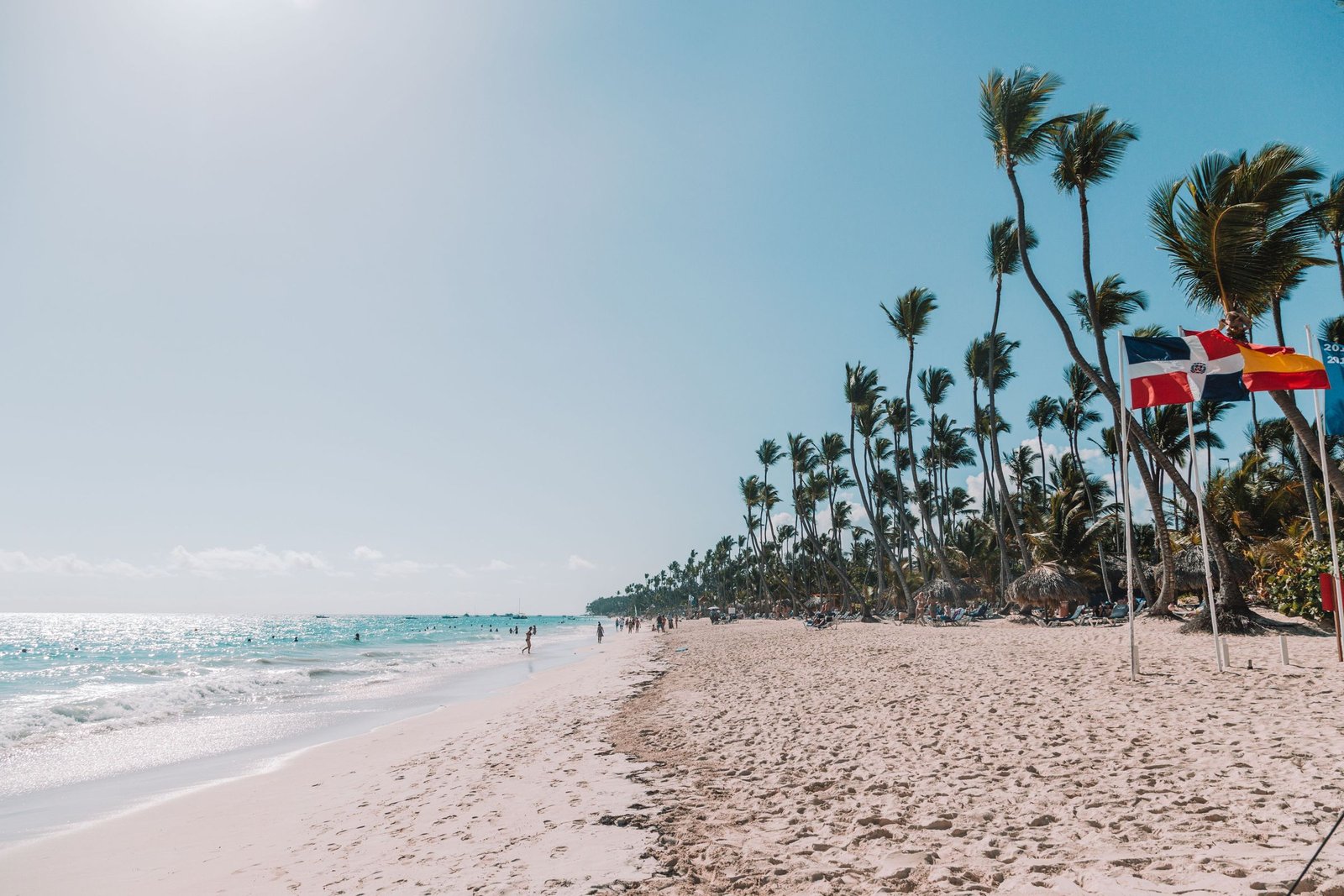 Strand met palmen in Punta Cana