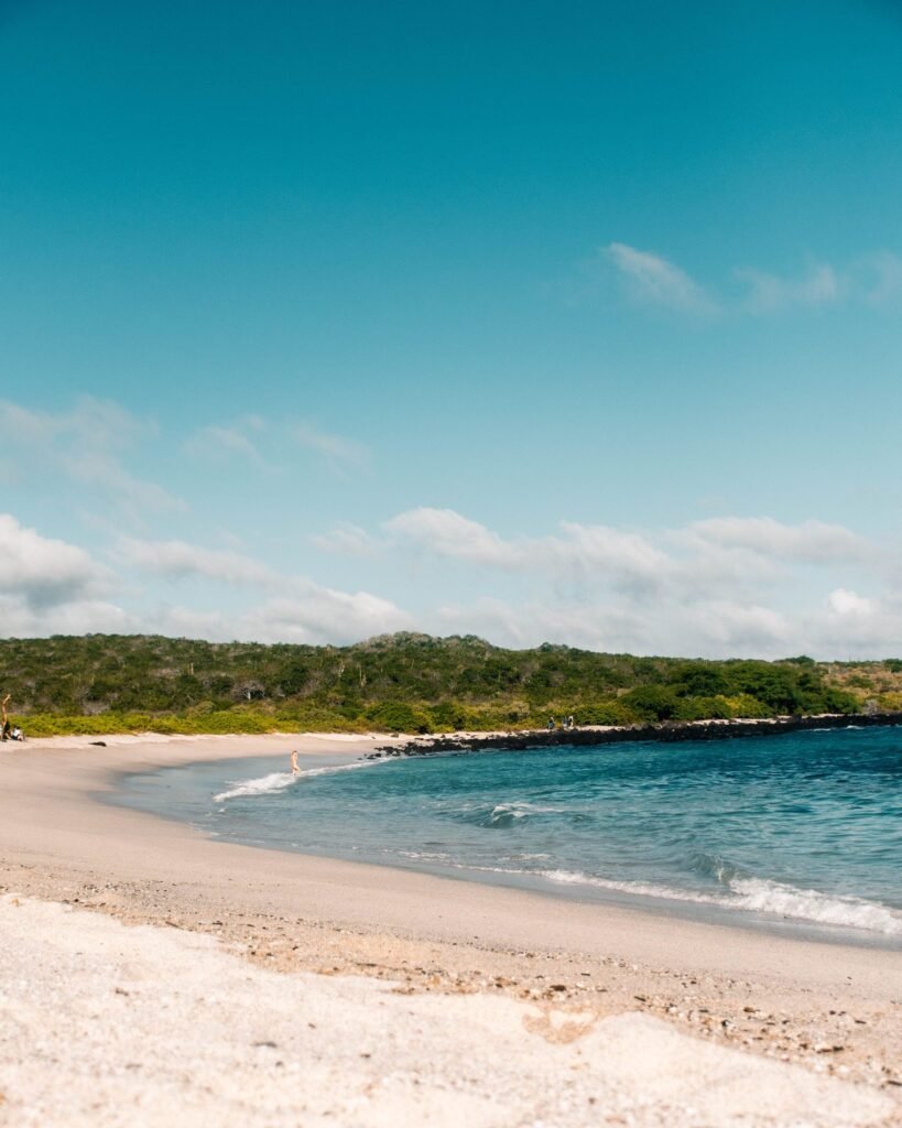 Rustig strand met helder water op de Galápagos