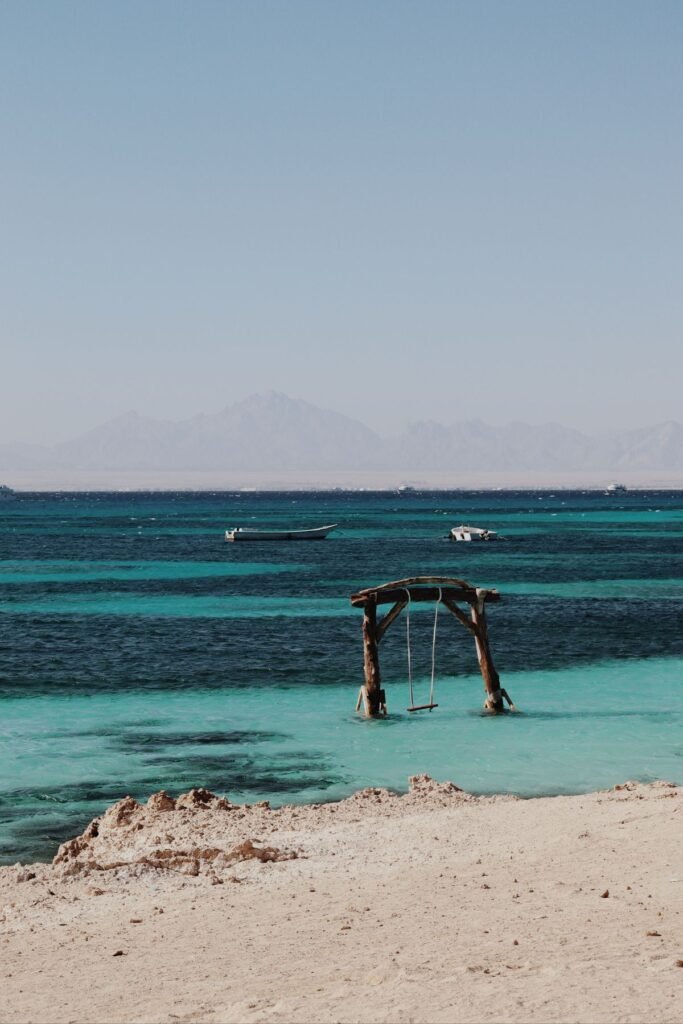 Turquoise water bij Hurghada, vlak bij El Gouna
