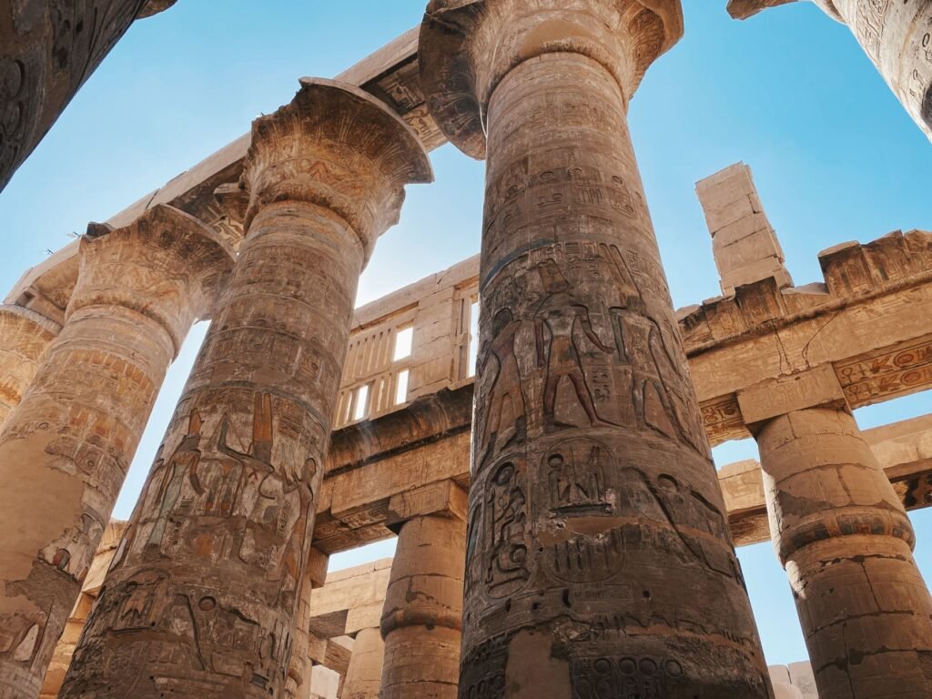 Zuilen in de tempel van Karnak