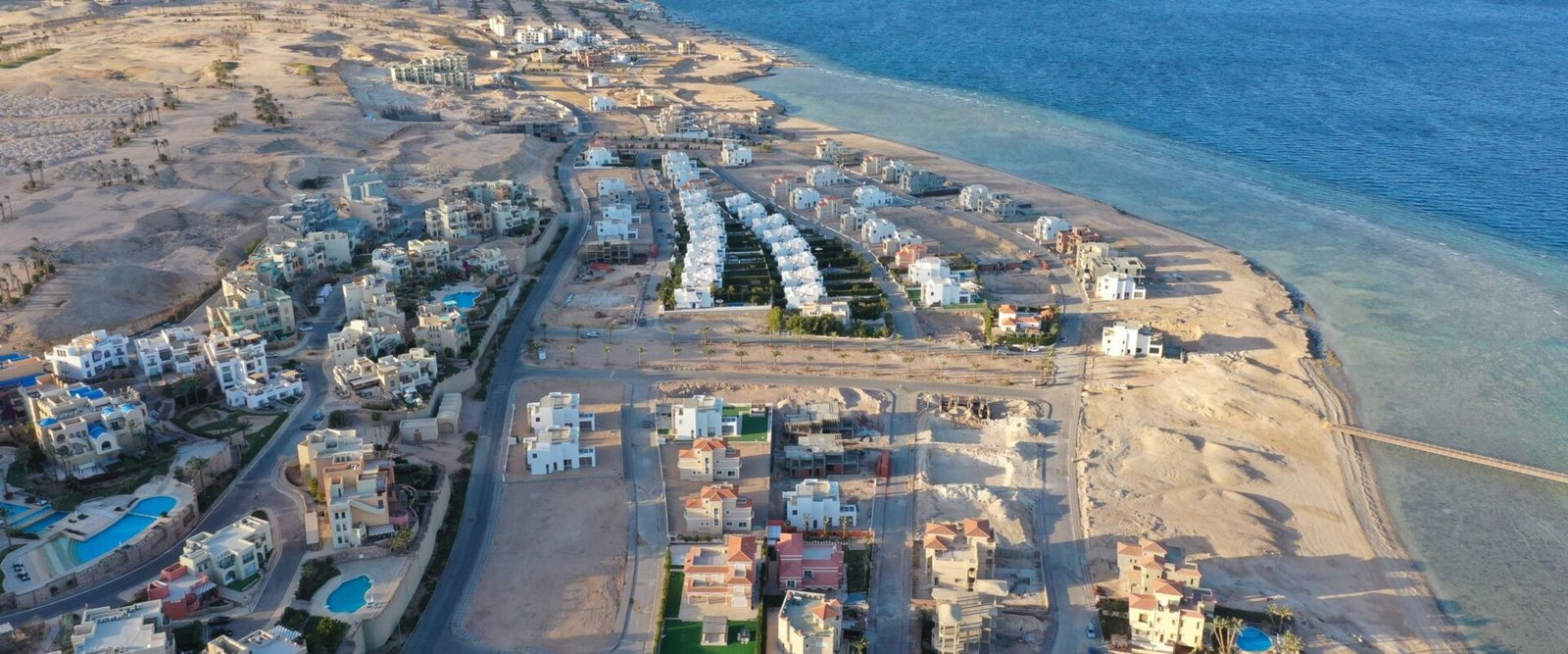 De kustplaats Hurghada aan de Rode Zee