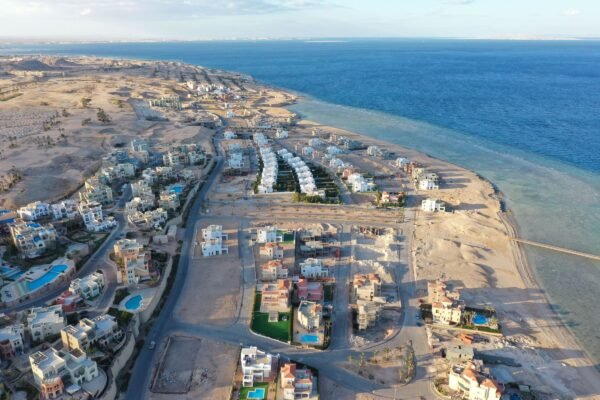 De kustplaats Hurghada aan de Rode Zee