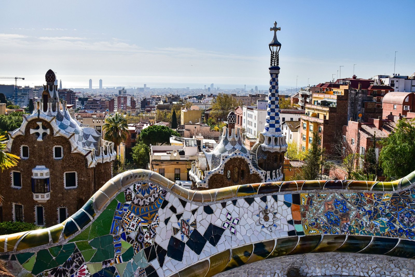 Park Güell met uitzicht over de stad