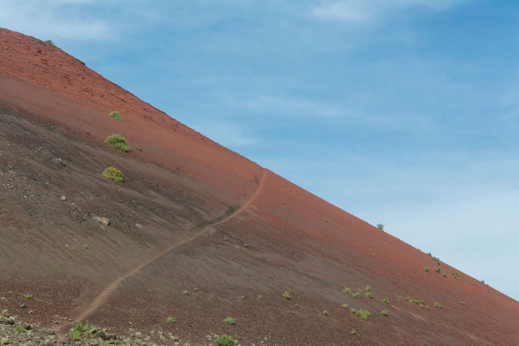 Rode vulkaanhelling op Lanzarote