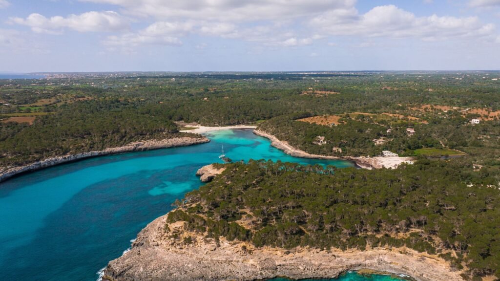Baai omringd door bos op Mallorca