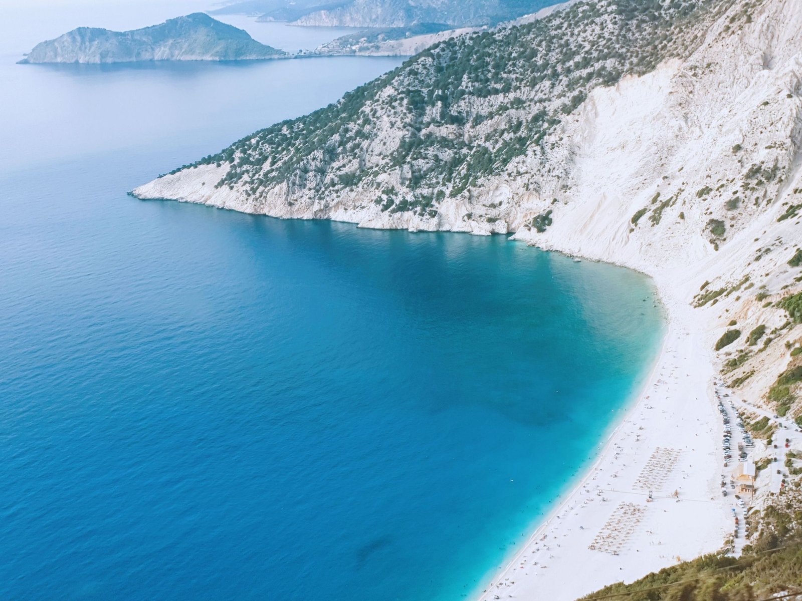 Het strand van Myrtos op Kefalonia
