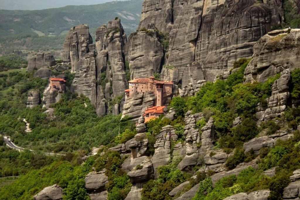 Rotspilaren en kloosters in Meteora