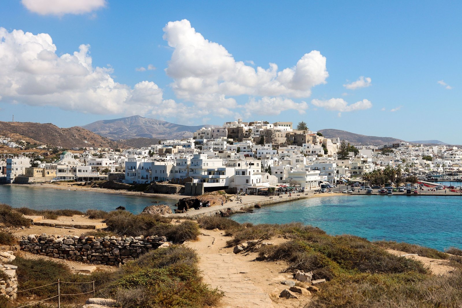 Naxos-stad aan de zee