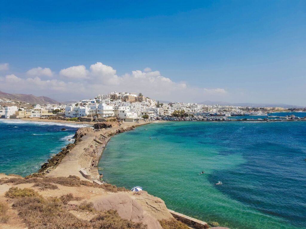 De lagune bij Naxos-stad
