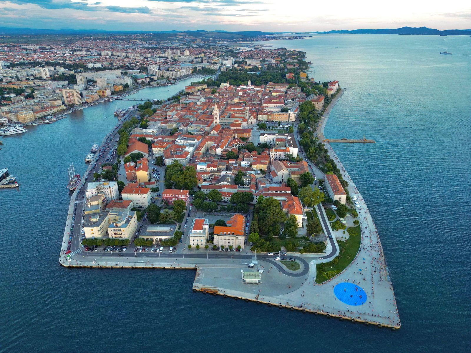 Schiereiland van Zadar van bovenaf