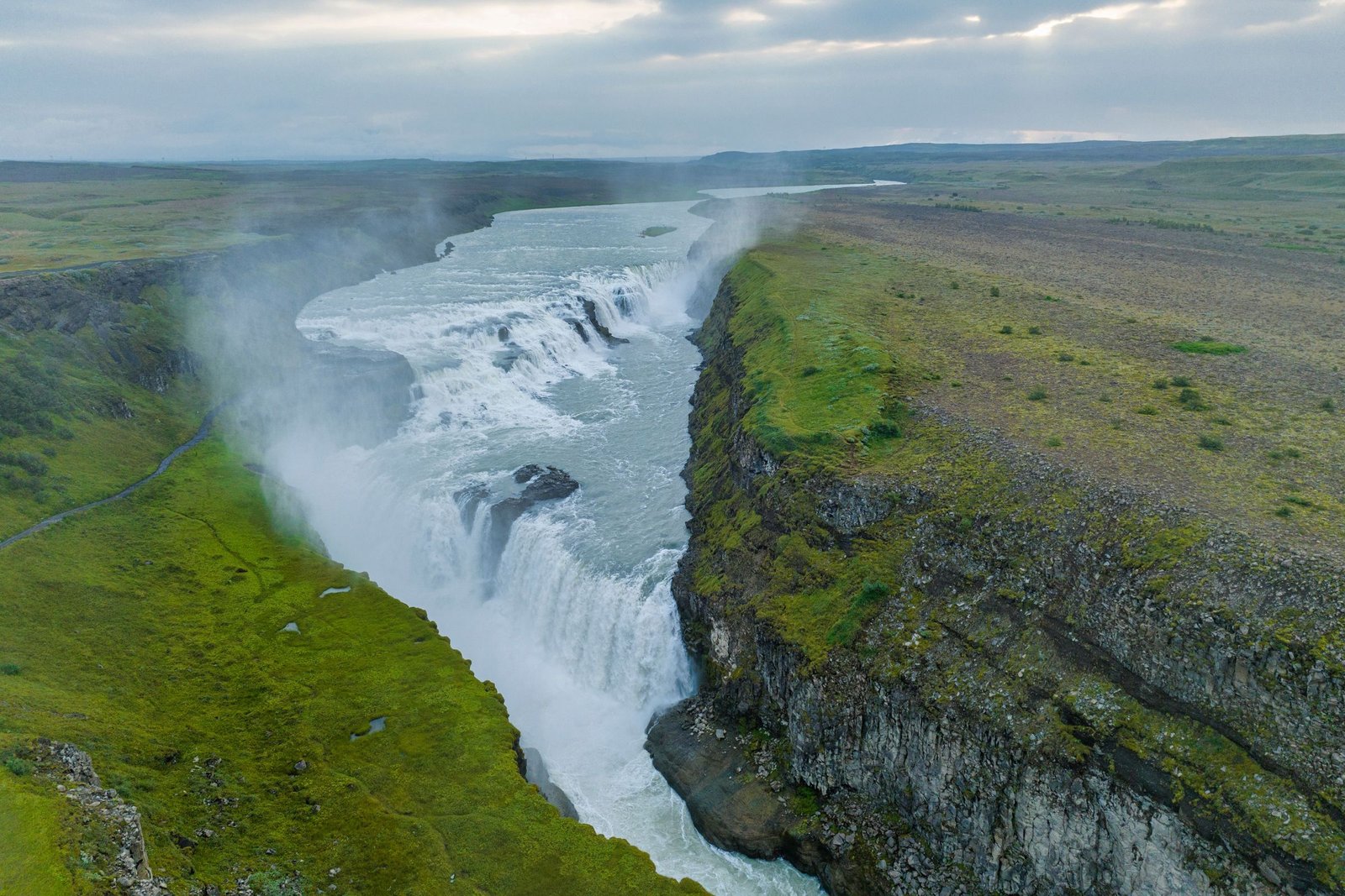 Gullfoss van bovenaf