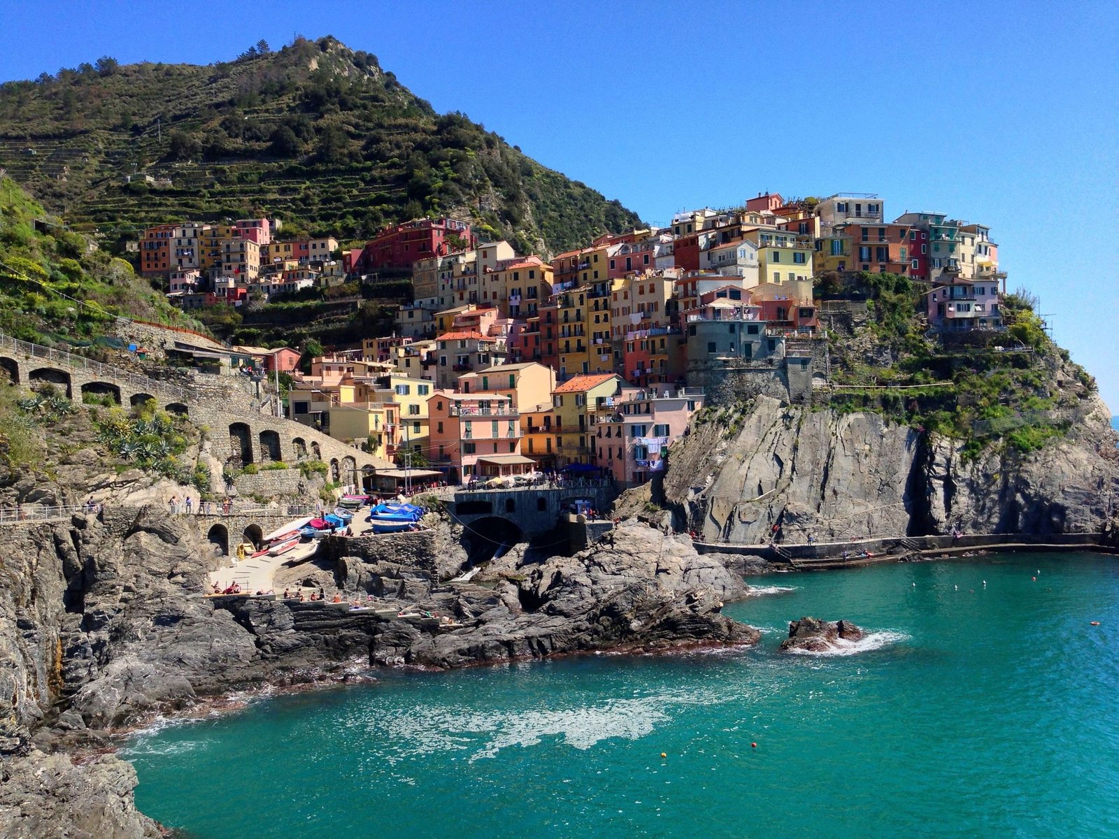 Manarola boven turquoise water