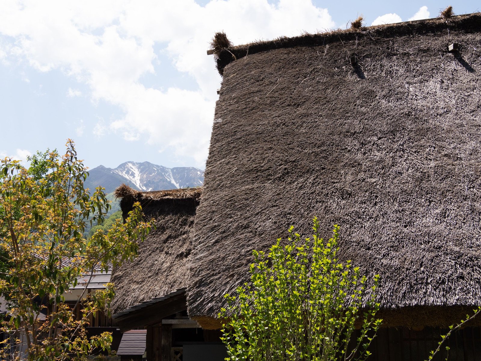 Rieten dak van een gassho-huis in Shirakawa-go