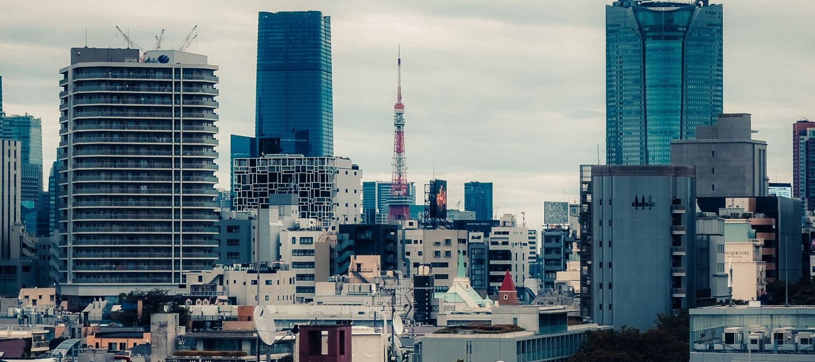 Skyline van Tokio met de Tokyo Tower