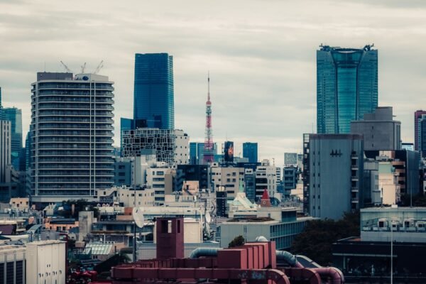 Skyline van Tokio met de Tokyo Tower
