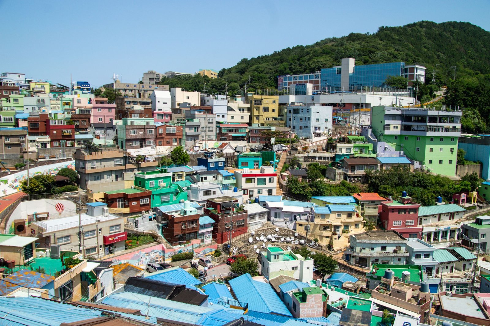 Kleurige huizen van Gamcheon Culture Village