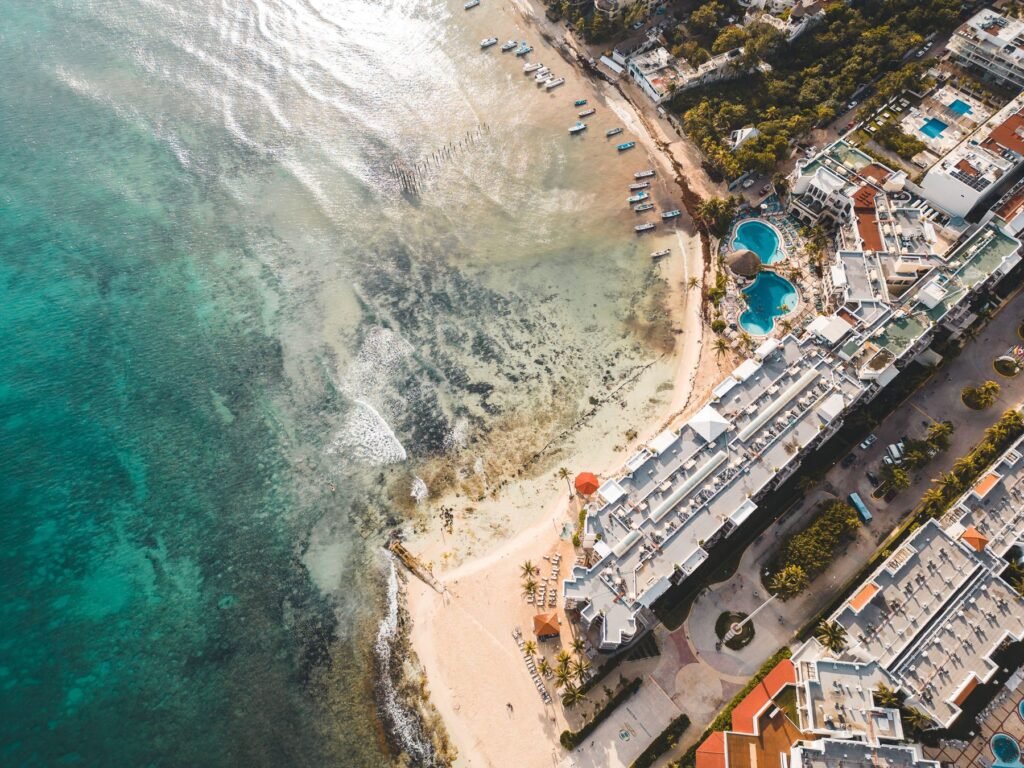 Kust van Playa del Carmen van bovenaf