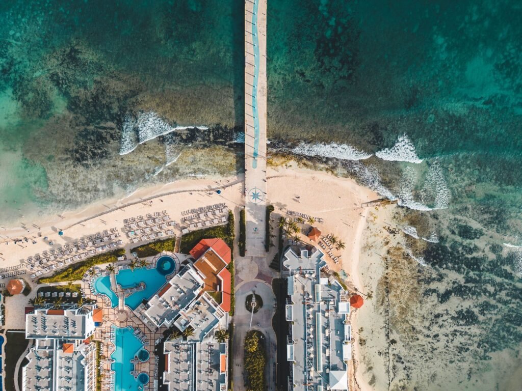 Pier en resorts in Playa del Carmen