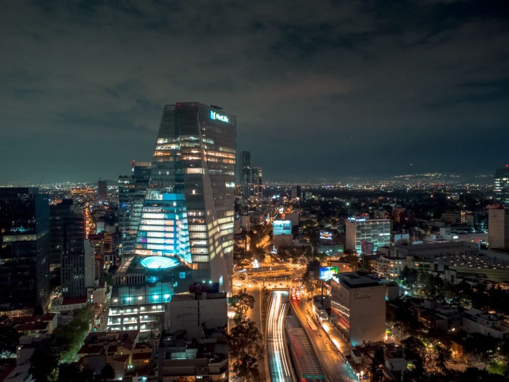 Mexico-Stad bij nacht