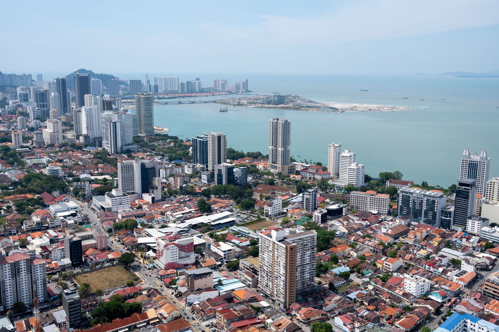 George Town op Penang van bovenaf