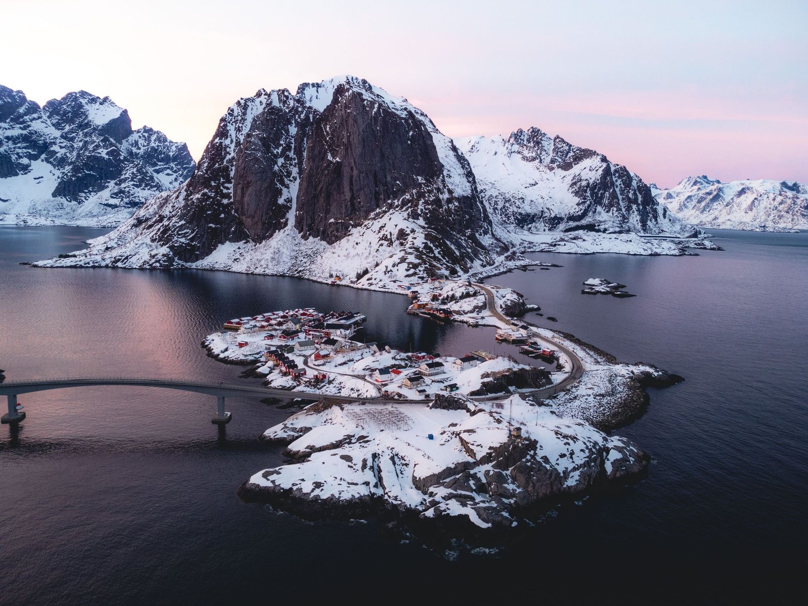 Hamnøy in de winter