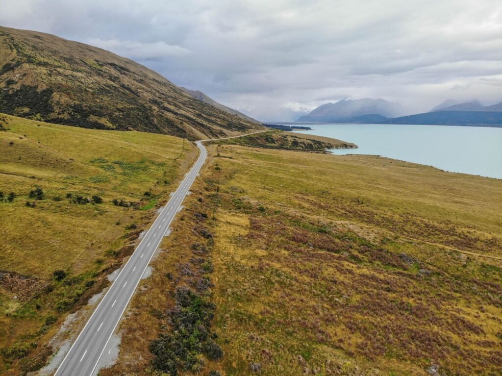 Weg naar Lake Pukaki
