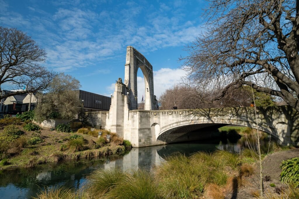 Brug over de Avon in Christchurch