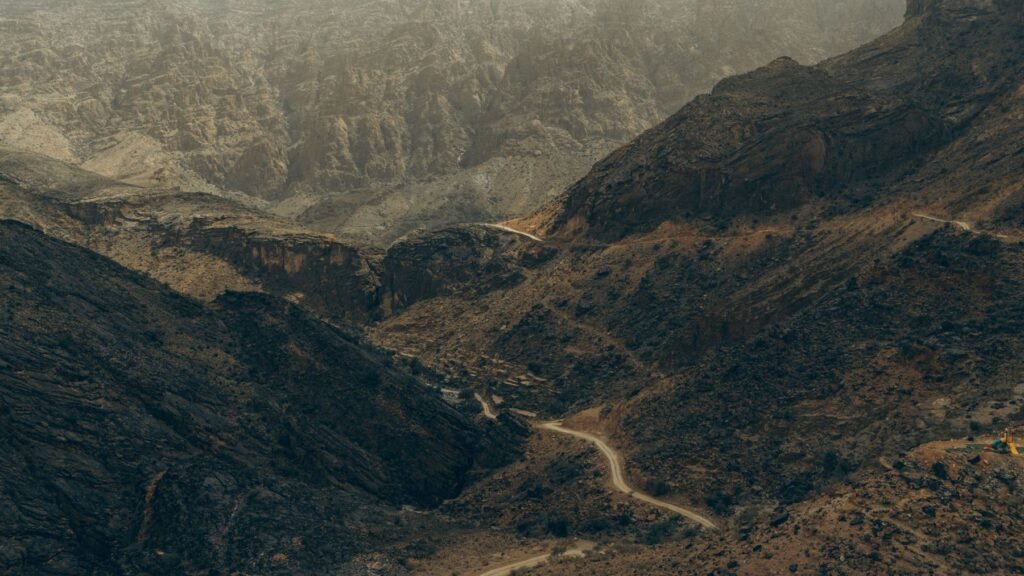Diep dal in het Hajar-gebergte
