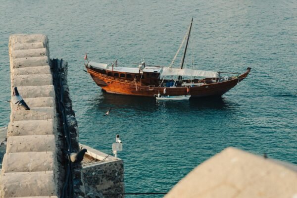 Dhow in de haven van Muscat