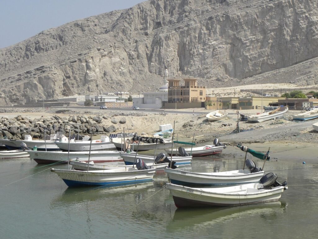 Haven met bootjes in Musandam