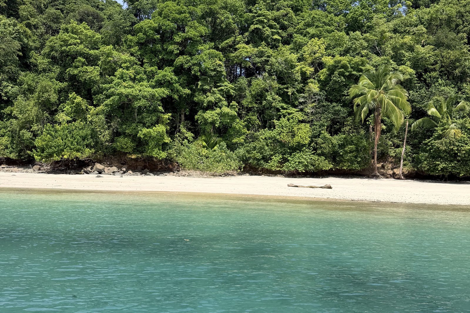 Wit strand op een eiland in Coiba National Park