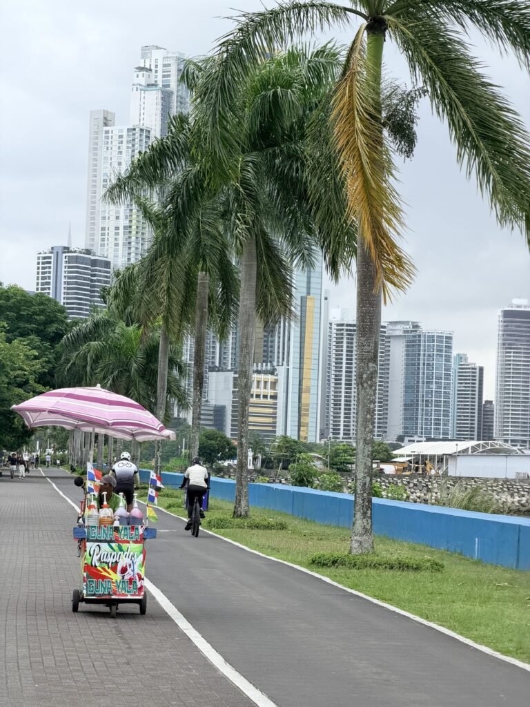 De Cinta Costera, de boulevard langs de baai van Panama City