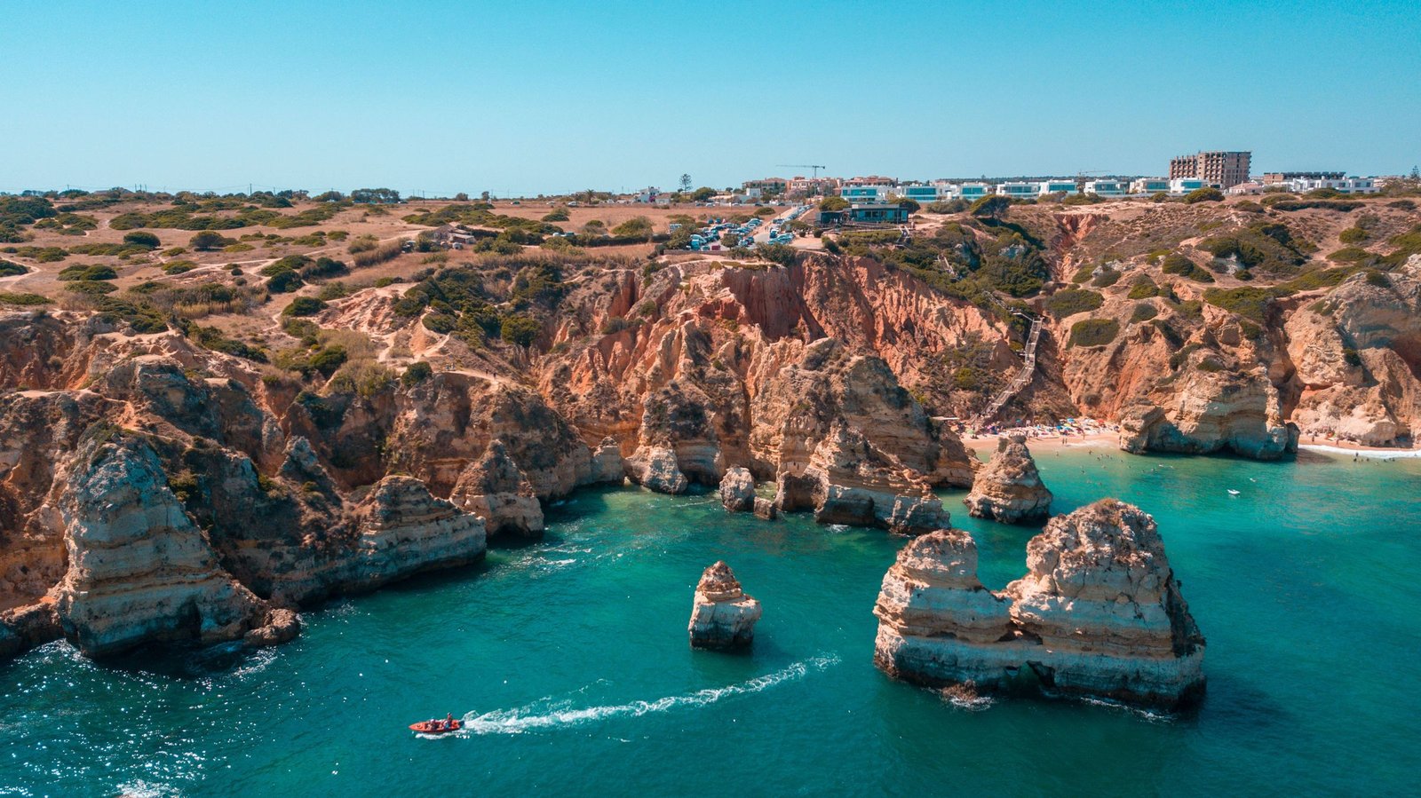 Ponta da Piedade bij Lagos van bovenaf