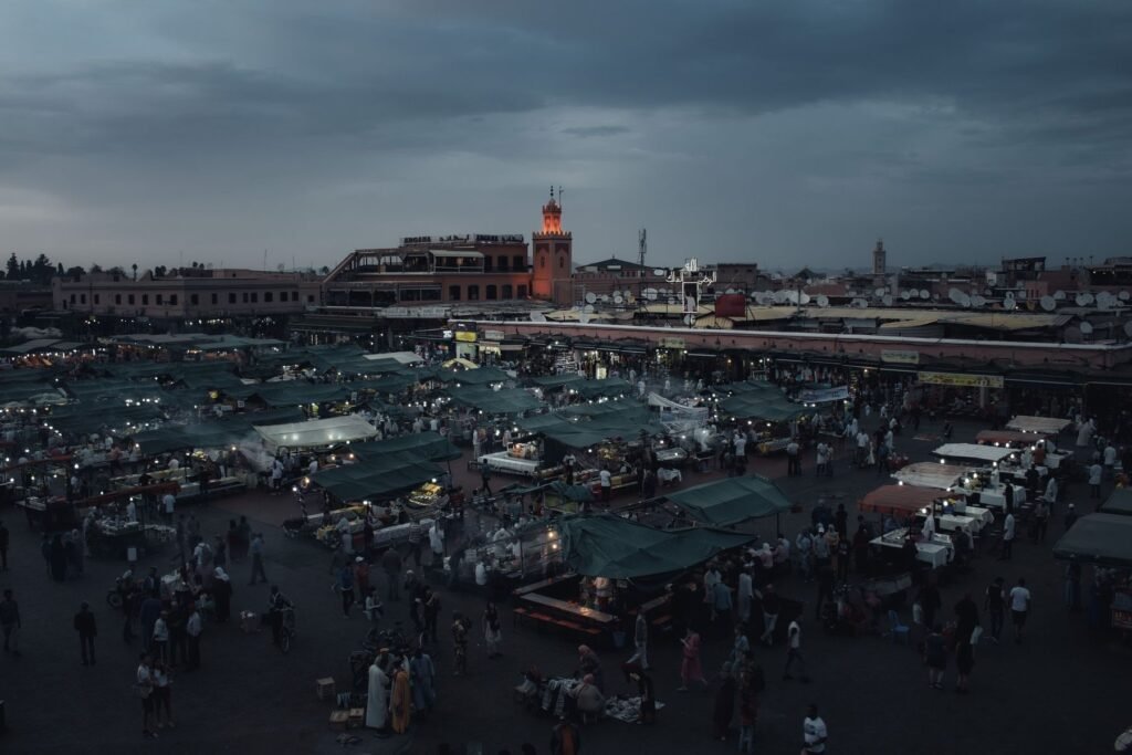 Djemaa el-Fna bij schemering
