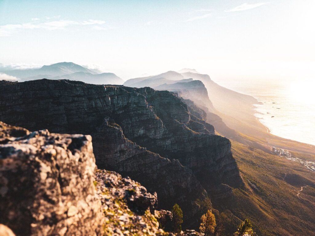 Uitzicht vanaf de Tafelberg over de Twaalf Apostelen en de oceaan
