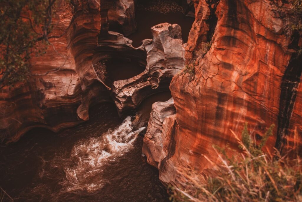 Uitgesleten rotsen bij Bourke’s Luck Potholes