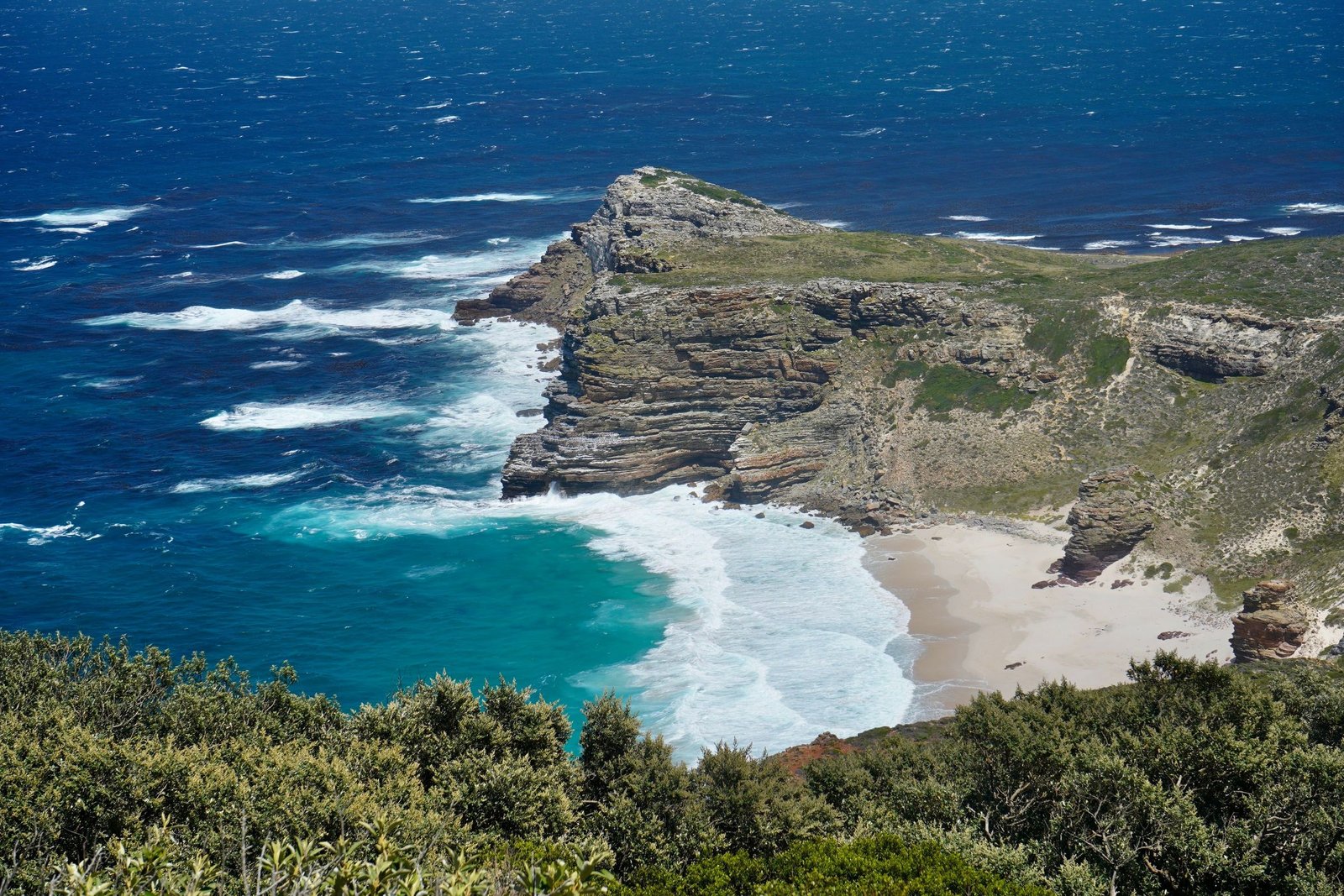De baai van Diaz Beach bij Kaap de Goede Hoop